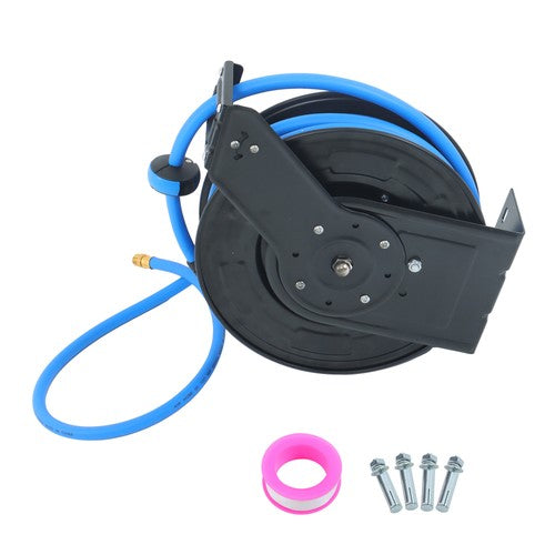 Solid Spare 1/2" x 50' Max 300PSI Premium Rubber Hose, Heavy Duty Steel Air Hose Reel