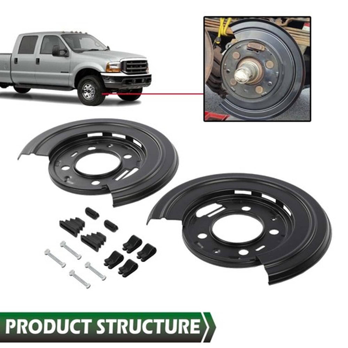 Solid Spare Rear Brake Dust Shield Plate Fit For Ford Excursion F250 F350 F450 Super Duty