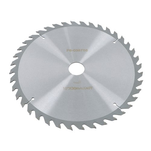 Solid Spare Heavy-Duty 10"×30mm×40T Carbide Saw Blade for Wood & Metal, Silver Finish