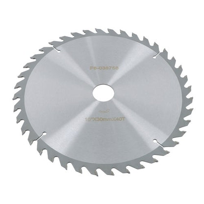 Solid Spare Heavy-Duty 10"×30mm×40T Carbide Saw Blade for Wood & Metal, Silver Finish