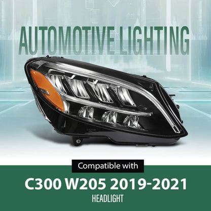 Solid Spare Full LED Headlights Fit For 19-21 Mercedes Benz C300 W205 Left & Right Side