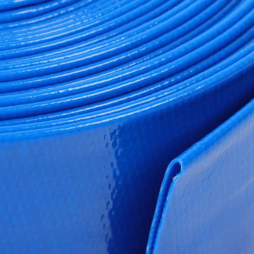 Solid Spare 2" x 50FT Irrigation Discharge PVC Hose with Two Hose Collets Blue