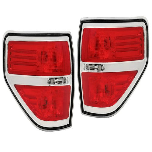 Solid Spare For 2009-2014 Ford F-150 Pickup Truck Rear Tail Lights Brake Lamps Assembly Kit