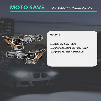 Solid Spare Headlight Headlamp Fit For Toyota Corolla 2020-2021 Left & Right Side LH RH