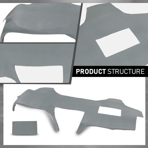 Solid Spare Fit For 2007-2011 Toyota Camry TPE Dashboard Dash Cover Cap Overlay Gray