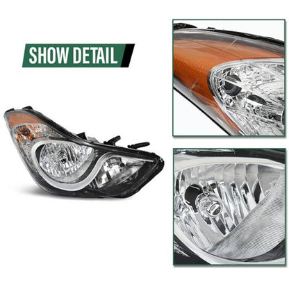 Solid Spare Fit For 2011-2013 Hyundai Elantra Halogen Headlight Assembly Right Passenger