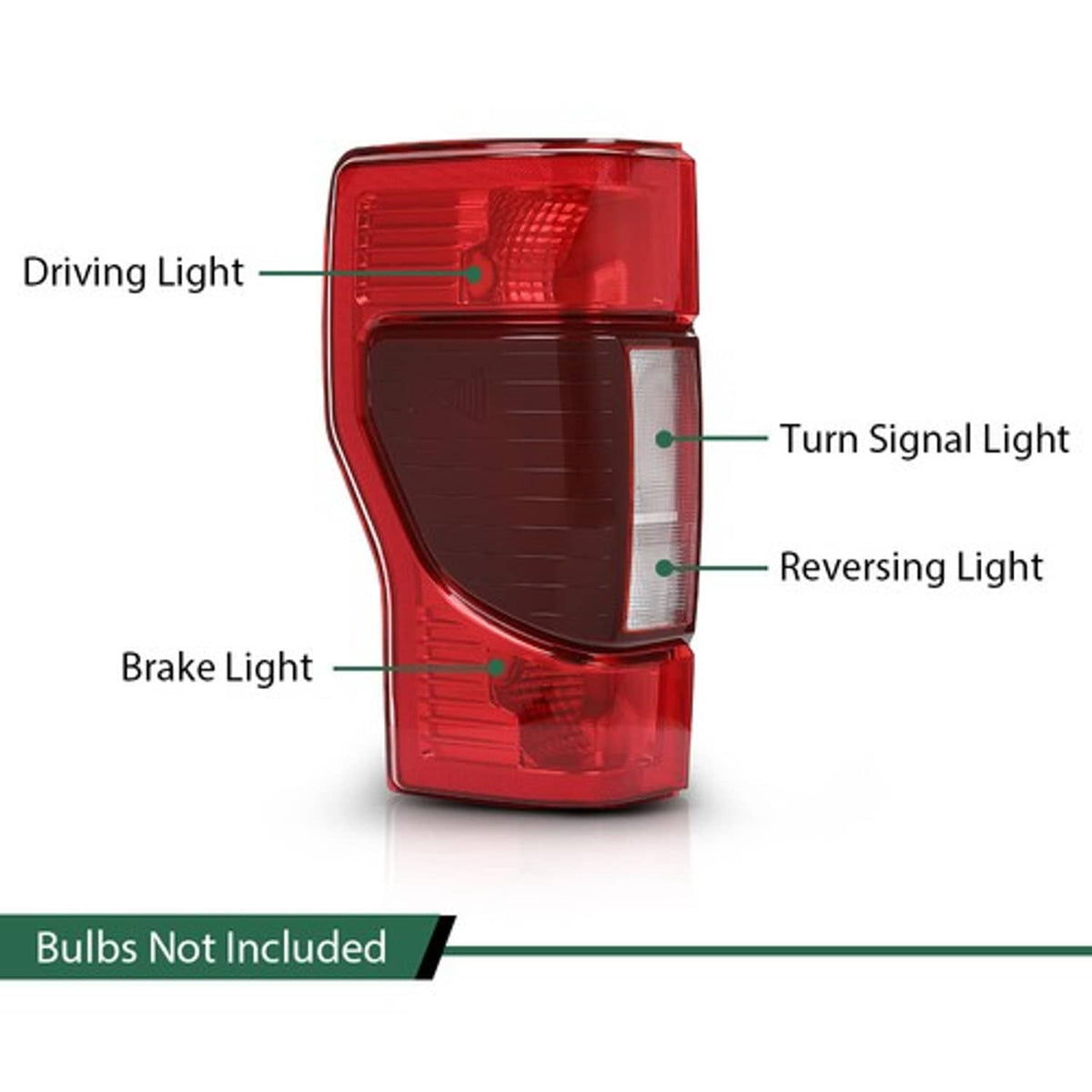 Solid Spare Tail Light Brake Lamp w/Blind Spot Fit For 20-22 Ford F250 F350 Super Duty Left