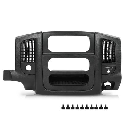 Solid Spare Fit For 2002-2005 Dodge Ram Center Dash Radio Trim Air Vent Bezel Panel Black