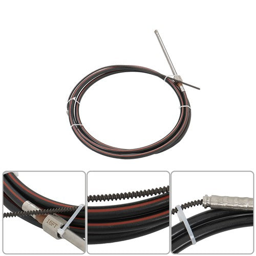 Solid Spare 16Ft Boat Rotary Steering System Outboard Kit SS13716 for Waterborne Vehicles