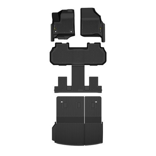 Solid Spare TPE Floor Mats Fit For 24-26 Chevy Traverse 7 Seats Cargo Liner w/Backrest Mat