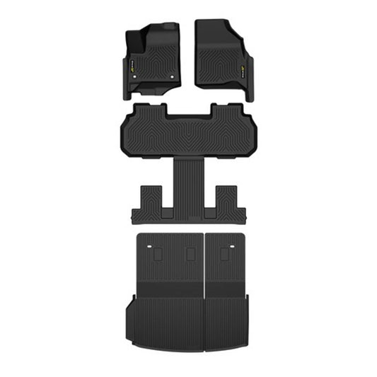 Solid Spare TPE Floor Mats Fit For 24-26 Chevy Traverse 7 Seats Cargo Liner w/Backrest Mat