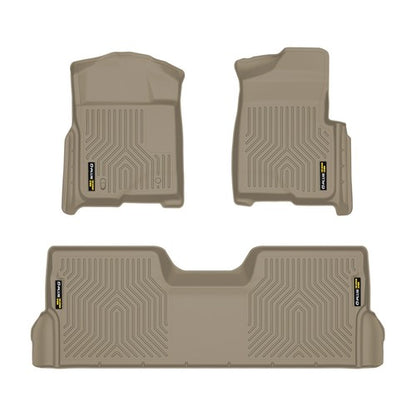 Solid Spare TPE Floor Mats Liners Fit For 2009-2014 Ford F-150 SuperCrew Cab All Weather