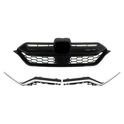 Solid Spare For Honda CR-V 2020 2021 2022 Front Upper Grille and 2pcs Chrome Trim Plastic