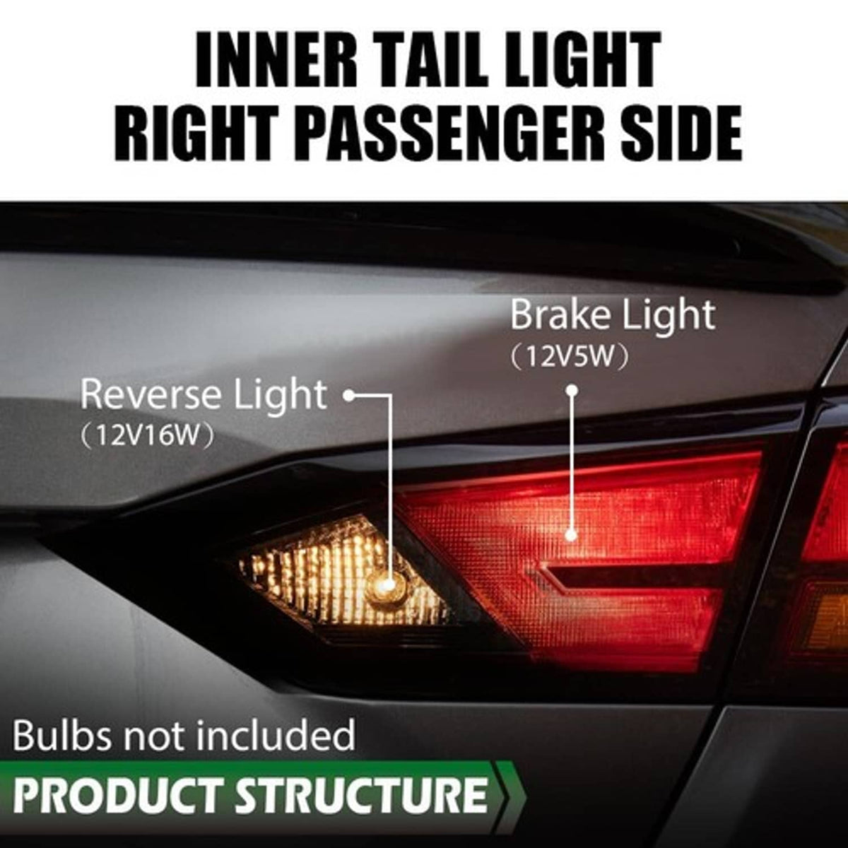 Solid Spare New Fit For 2019-2022 Nissan Altima Inner Tail Light Rear Brake Lamp Right Side