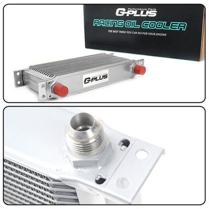 Solid Spare Universal 13 Row Transmission Engine Oil Cooler Sliver + Filter Adapter