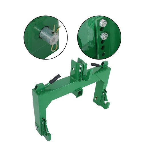 Solid Spare 3 Point Quick Hitch for Cat 1&2 Tractors W/ 2" Receiver Hitch 3000 LB Steel