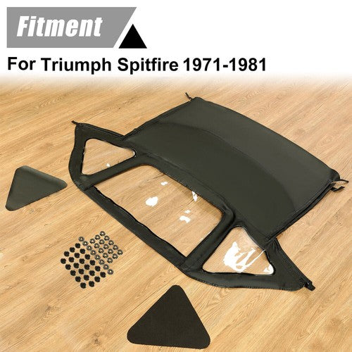 Solid Spare For 71-81 Triumph Spitfire Convertible Soft Top Replacement w/ Plastic Windows