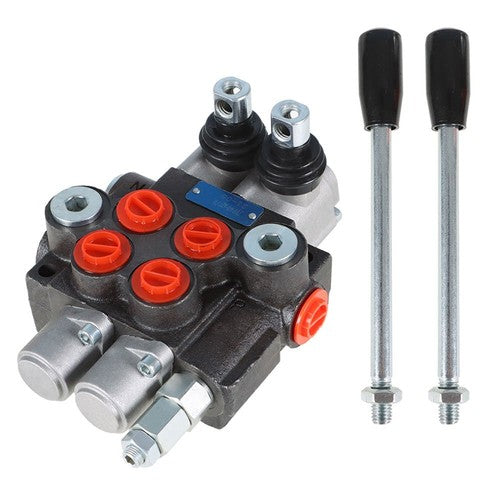 Solid Spare Hydraulic Monoblock Double Acting Control Valve 2 Spool 11 GPM SAE Ports