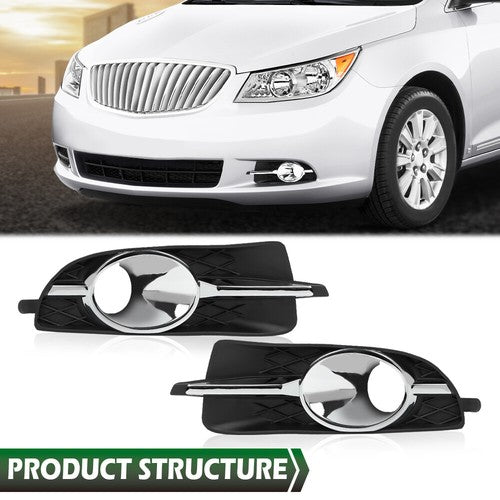 Solid Spare Bumper Fog Light Bezel Lamp Trim Fit For 2010-2013 Buick Lacrosse Left+Right