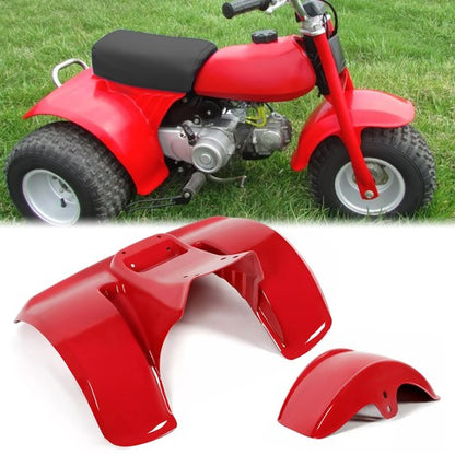 Solid Spare For Honda ATC70 1978-1985 Front and Rear Fender Kit Red Plastic
