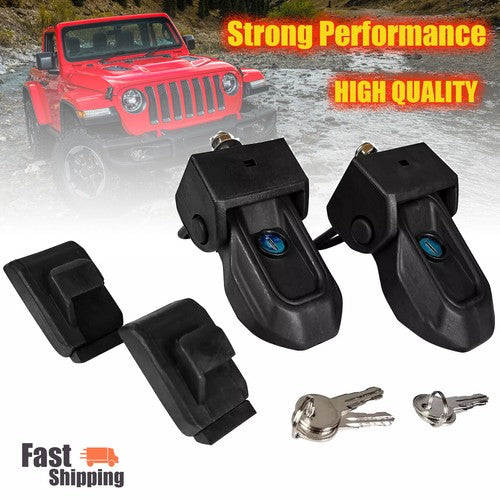 For 2018-2023 Jeep Wrangler JL JLU Hood Lock Catch Bracket Latches Buckle Kit
