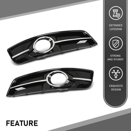 Solid Spare Fit For 2010 2011 2012 2013 Audi A3 Fog Light Bezel Lamp Trim Left+Right Side