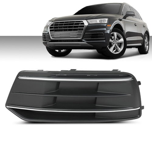 Solid Spare Fit For 2018-2020 Audi Q5 Front Bumper Insert Fog Light Cover Left Driver Side