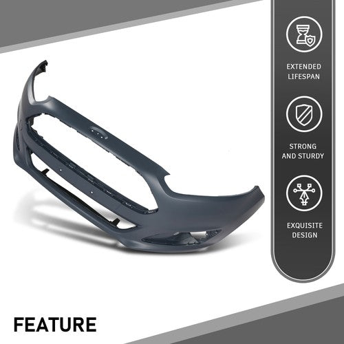 Solid Spare Fit For 2014 2015 2016 2017 2018 2019 Ford Fiesta Front Bumper Cover Fascia