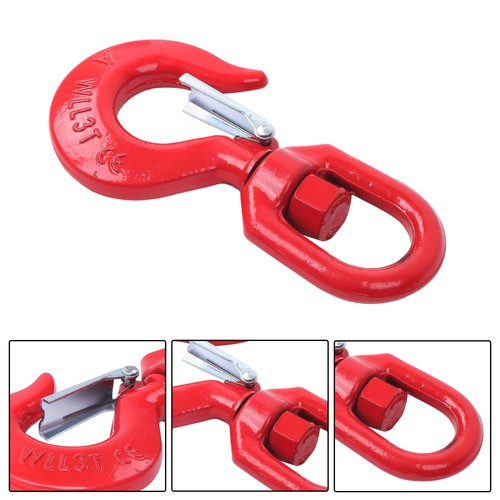 Solid Spare 3 Ton 5/8" Locking Swivel Hook Grade 80 Lifting Hook Rigging with Latch