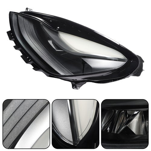 Solid Spare LED Headlight Assembly Left/Driver Side Fit For Tesla Model 3 Y 2021 2022 2023