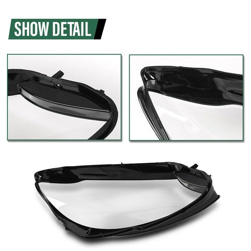 Solid Spare Fit For 2015-2017 Mercedes-Benz W205 C Class Headlight Replacement Lens Left