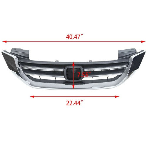 Solid Spare Front Bumper Hood Grille Black&Chrome Plastic Durable For Honda Accord 2013-2015