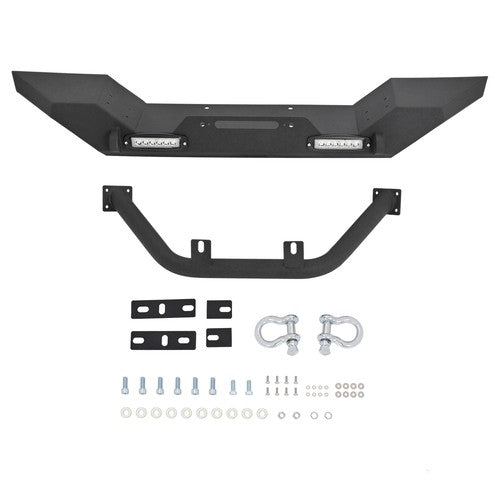 Solid Spare Front Bumper W/ Winch Plate D-Rings Rock Crawler For Jeep Wrangler 87-06 TJ YJ