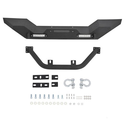 Solid Spare Front Bumper W/ Winch Plate D-Rings Rock Crawler For Jeep Wrangler 87-06 TJ YJ