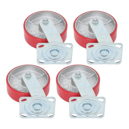 Solid Spare 4 Pack 6" × 2" Heavy Duty Swivel Caster Wheels 4800Lbs Industrial Polyurethane