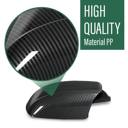 Solid Spare Carbon Look Side Door Rearview Mirror Cover Shell Trim For 10-23 Dodge Charger