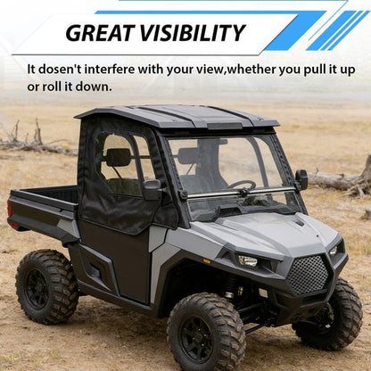 Solid Spare For T-Boss 550 750 560 760 UTV New PVC Soft Half Door Enclosure Black+Clear