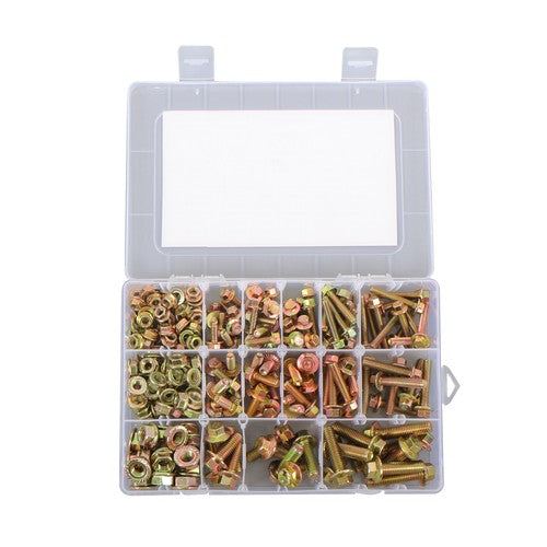 Solid Spare M5, M6, M8 Flanged Bolts And Nuts 240 Pieces Alloy Steel Combination Kit