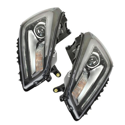 Solid Spare Headlights Replacement Pair w/ LED Tube For GMC Acadia 2013-2016 LH+RH Halogen