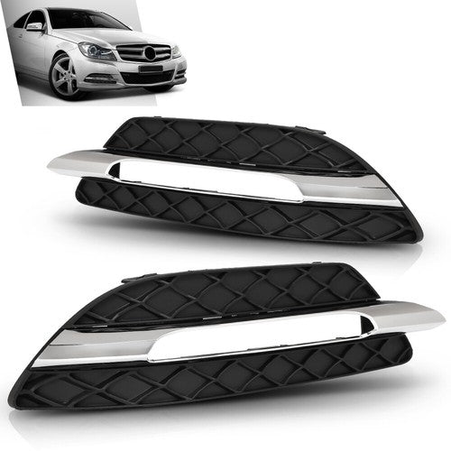Solid Spare Fit For 2012-2015 Mercedes Benz C-Class Daytime Running Light Cover Left+Right