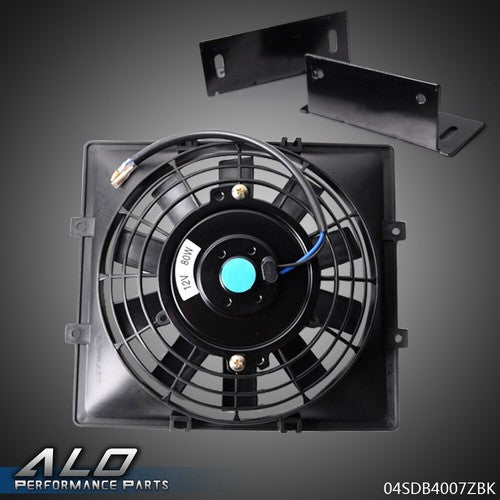 Solid Spare New Universal 7" Slim Pull Push Electric Oil Cooler Engine Cooling Fan 12V