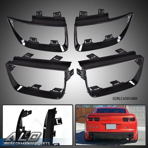 Solid Spare Set Of 4 Tail Light Bezel Covers Black Fit For 2010-2013 Chevy Camaro LT LS SS
