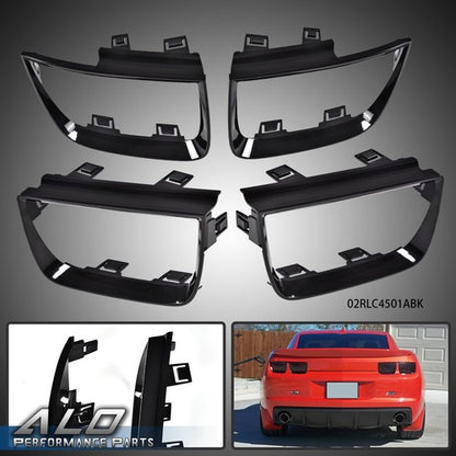 Solid Spare Set Of 4 Tail Light Bezel Covers Black Fit For 2010-2013 Chevy Camaro LT LS SS