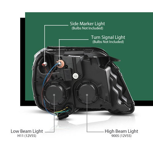 Solid Spare Fit For 10-15 GMC Terrain SL/SLT/SLE Halogen Headlight Assembly Left Side