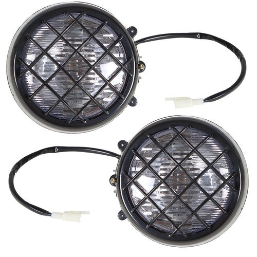 Solid Spare 2× Headlights lens bulbs lights grills For Yamaha Banshee 1987-2006 Warrior 350