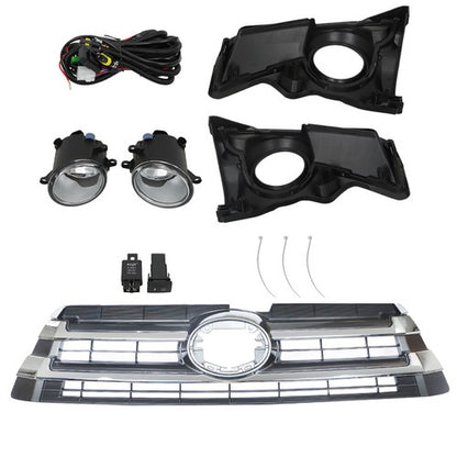 Solid Spare For Toyota Highlander 2018-2019 Front Bumper Fog Lights Pair LH&RH+Upper Grille