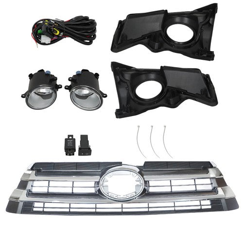 Solid Spare For Toyota Highlander 2018-2019 Front Bumper Fog Lights Pair LH&RH+Upper Grille