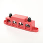 Solid Spare 250A 12V 4 Post Busbar Bus Bar Power Distribution Block With Cover 5/16" Red