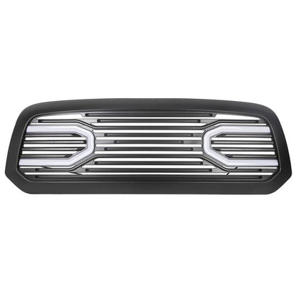 Solid Spare Front Upper Big Horn Black Grille Shell With Light For 2013-2018 Dodge Ram 1500