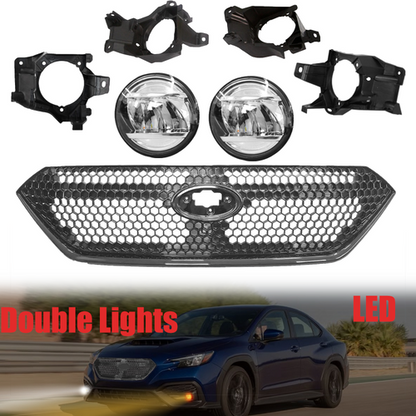 Fit 2022-2023 Subaru WRX Girlle & LED Fog lights W/Cover Bracket & Double Lights